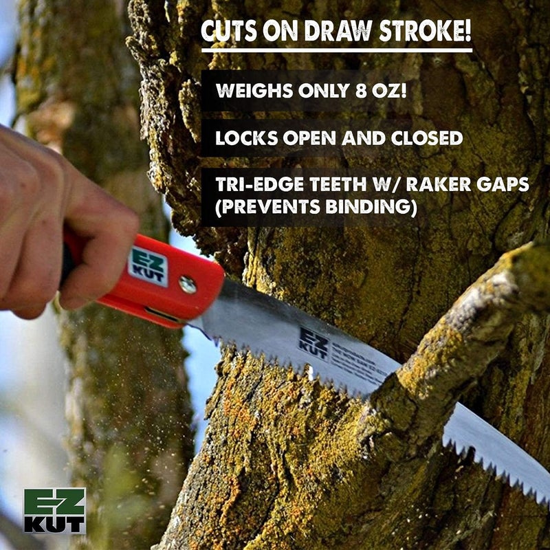 EZ Kut WOW Folding Saw 10” – Heavy-Duty Hand Saw for Tree Trimming, Pruning & Wood Cutting – Compact Foldable Design for Camping, Hunting & Survival – Razor Sharp SK4 Steel Blade - Image 5