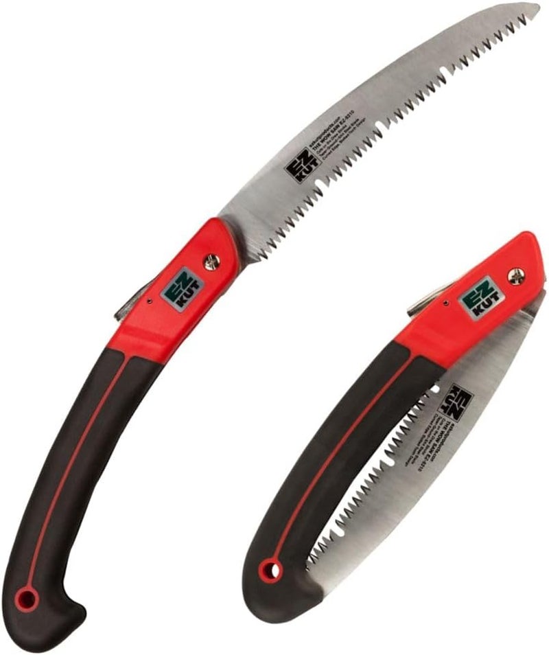 EZ Kut WOW Folding Saw 10” – Heavy-Duty Hand Saw for Tree Trimming, Pruning & Wood Cutting – Compact Foldable Design for Camping, Hunting & Survival – Razor Sharp SK4 Steel Blade - Image 1