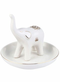 Jewelry Organizer Tray, Ceramic Jewelry Dish Tray, Snack Candy Plate, Ring Necklace Tray, Trinket Ornament Storage Plate, for Storage Earring Bracelet Jewelry (Elephant)
