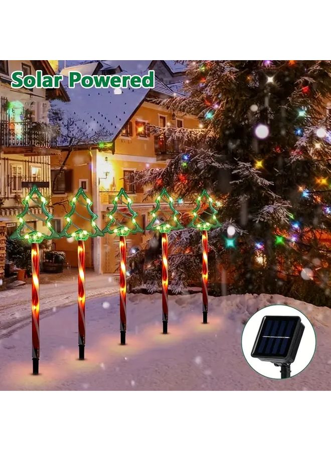 5 في 1 أضرار عيد الميلاد بالطاقة الشمسية LED أضواء مسارات خارجية تشغيل وإيقاف تلقائي ديكور حديقة - Image 3