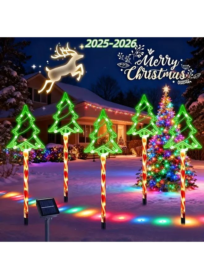 5 في 1 أضرار عيد الميلاد بالطاقة الشمسية LED أضواء مسارات خارجية تشغيل وإيقاف تلقائي ديكور حديقة - Image 2