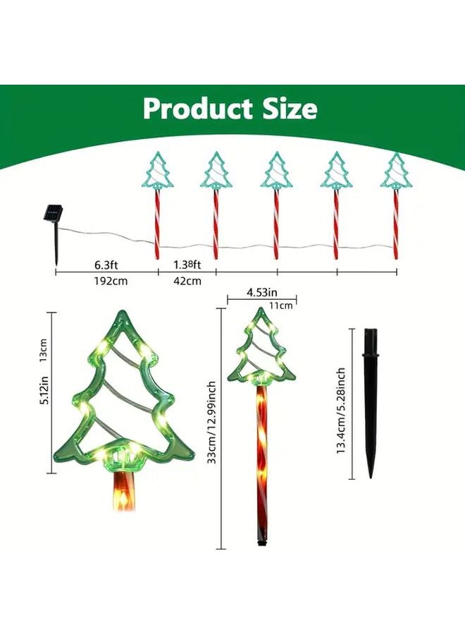 5 في 1 أضرار عيد الميلاد بالطاقة الشمسية LED أضواء مسارات خارجية تشغيل وإيقاف تلقائي ديكور حديقة - Image 4