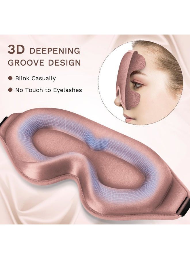 FlyCoco 99% Fully Block Out Light Eye Sleep Mask, 3D Deep Contoured Eyes Cover Zero Pressure, Long Lash Extension Eyes Mask with Adjustable Straps for Sleeping Travel Home Nap Rest Women Men (Rose) - Image 4