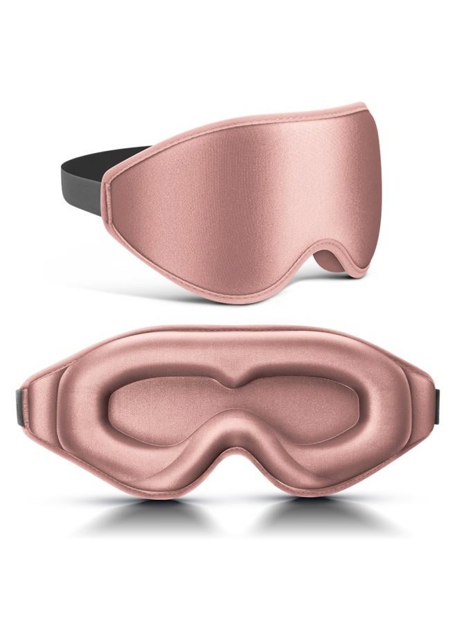 FlyCoco 99% Fully Block Out Light Eye Sleep Mask, 3D Deep Contoured Eyes Cover Zero Pressure, Long Lash Extension Eyes Mask with Adjustable Straps for Sleeping Travel Home Nap Rest Women Men (Rose) - Image 1