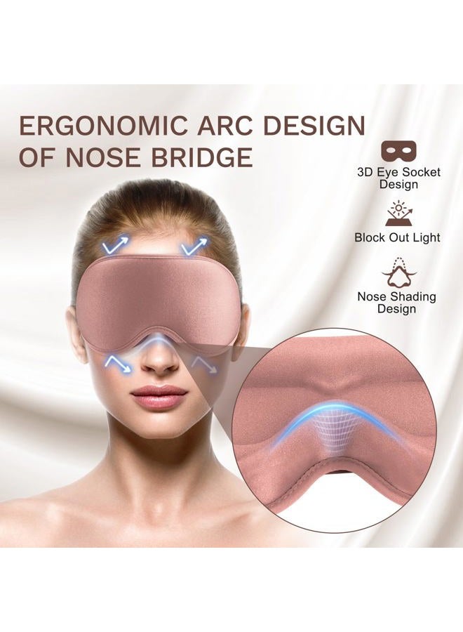 FlyCoco 99% Fully Block Out Light Eye Sleep Mask, 3D Deep Contoured Eyes Cover Zero Pressure, Long Lash Extension Eyes Mask with Adjustable Straps for Sleeping Travel Home Nap Rest Women Men (Rose) - Image 5