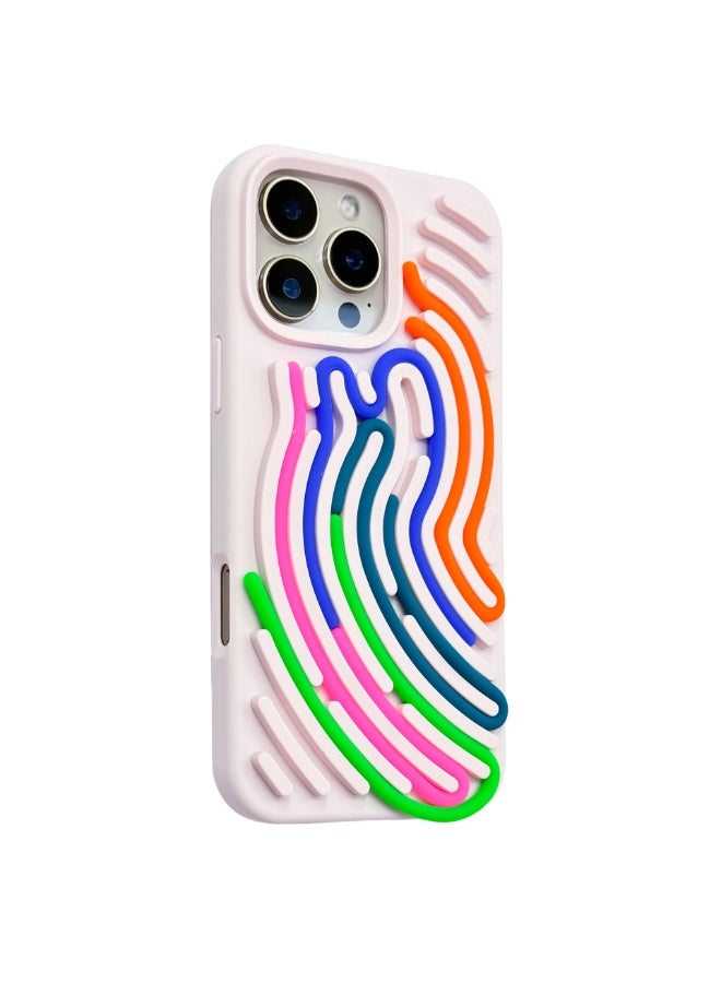 NIBEMINENT Maze Liquid Silicone Protective TPU Case Cover For iPhone 15, Gray Powder