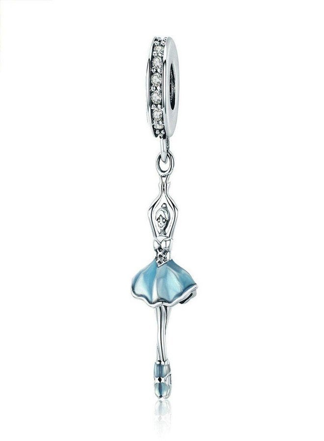 LAMOONY Ballet Girl Charm 925 Sterling Silver Dance Anniversary Heart Mom Birthday for Pandora Charm Bracelet (A) - Image 1