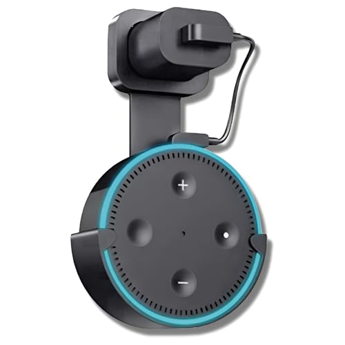 Sintron Wall Mount Holder for UK Google Mini & Dot 2 - Smart Home Outlet Wall Mount Stand for Dot 2nd Generation Speaker Holder with Charging Cord Cable, Space Saving Accessories Without Messy Wires - Image 1