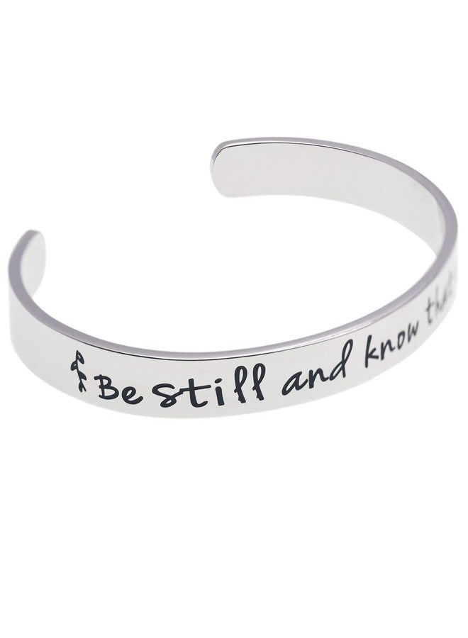 LParkin Be Still and Know That I am God Bracelet Encouragment Stacking Religious Christian Bracelets Psalm 46:10 Bible Verse (Be Still and Know That I am God) - Image 2
