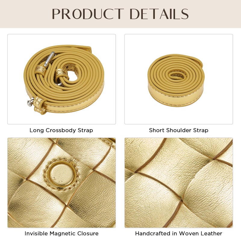 CHUNLI Trendy Woven Evening Clutch Purses for Women, PU Leather Crossbody Shoulder Purse Handbag for Women Evening, Formal Events, Wedding, Party, and Special Occasions - Image 5