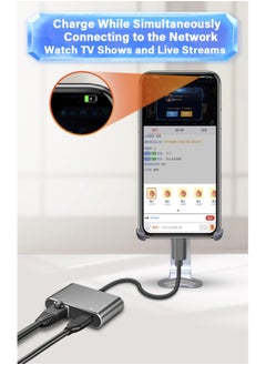 SYOSI محول USB C إلى Ethernet مع شحن PD 60W - التوصيل والتشغيل، دعم شبكة LAN بسرعة 1000 ميجابت في الثانية، محول USB C إلى Gigabit محمول من الألومنيوم لأجهزة Android وiPad وMacBook والمزيد من أجهزة USB C  - Image 5