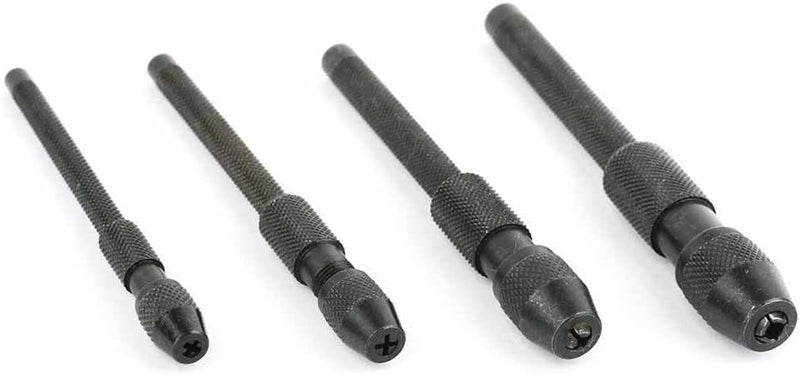 Kaufhof APV-0144 Pin Vise Set 4 Piece Hand Held Hollow Handle Micro Drill Chuck Set for Jewellery Making Model Building Electronics and Precision Work - Image 2