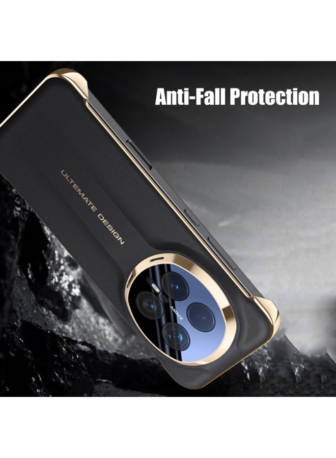 general Galvanized Case Compatible with Honor Magic 8 Pro 5G, Slim Luxury Business Frameless Leather Cover with Camera Protection for Honor Magic 8 Pro - Image 2