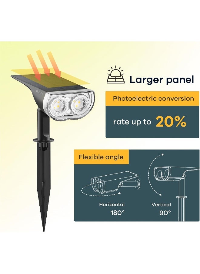 Linkind Solar Lights Outdoor StarRayS, Bright Solar Spot Lights Outdoor, IP67 Waterproof Spotlights for Landscape Garden Yard Walkway Patio Tree（Warm White, 6 Pack） - Image 3