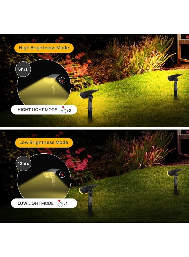 Linkind Solar Lights Outdoor StarRayS, Bright Solar Spot Lights Outdoor, IP67 Waterproof Spotlights for Landscape Garden Yard Walkway Patio Tree（Warm White, 6 Pack） - Image 4