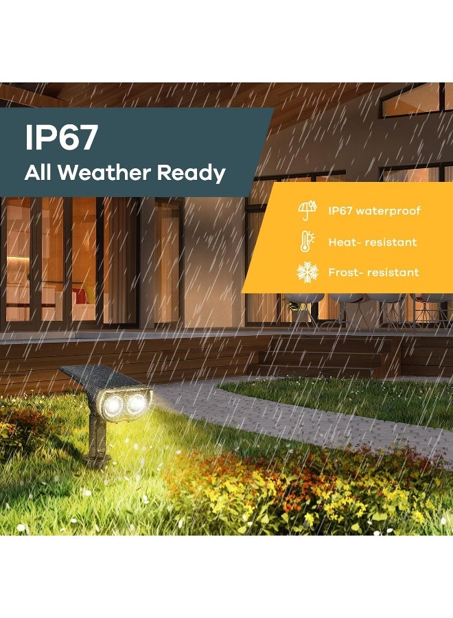 Linkind Solar Lights Outdoor StarRayS, Bright Solar Spot Lights Outdoor, IP67 Waterproof Spotlights for Landscape Garden Yard Walkway Patio Tree（Warm White, 6 Pack） - Image 5