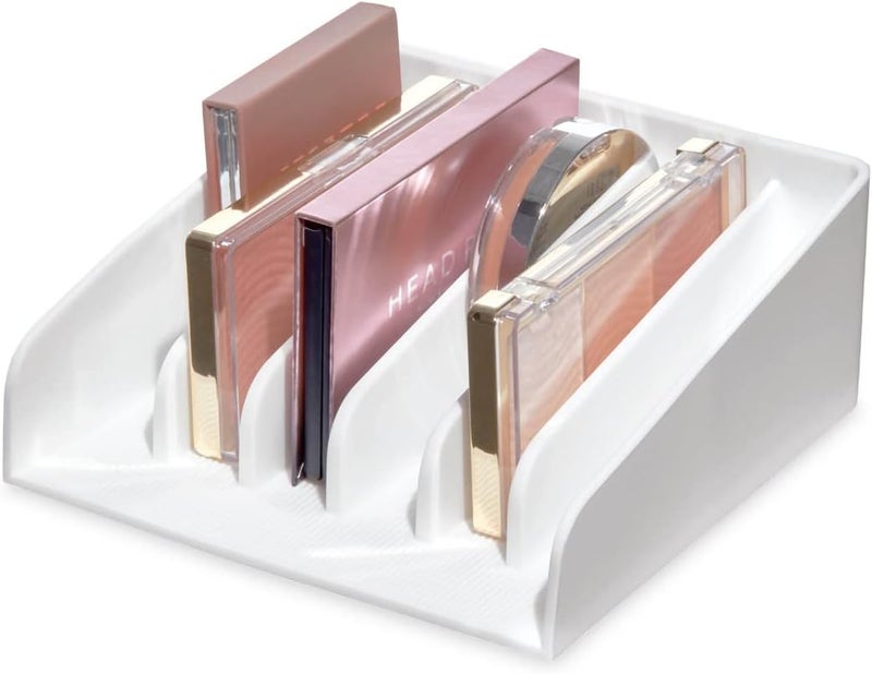 InterDesign iDesign The Sarah Tanno Collection Silicone Makeup Palette Holder and Cosmetic Organizer, White