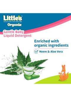 Little's Organix Gentle Baby Detergent Liquid For Clothes | 1000 Ml X Refill | Anti-Bacterial Liquid Detergent For Baby Clothes Enriched With Aloe Vera & Neem Extracts | Free From Brighteners & Bleach  - Image 3