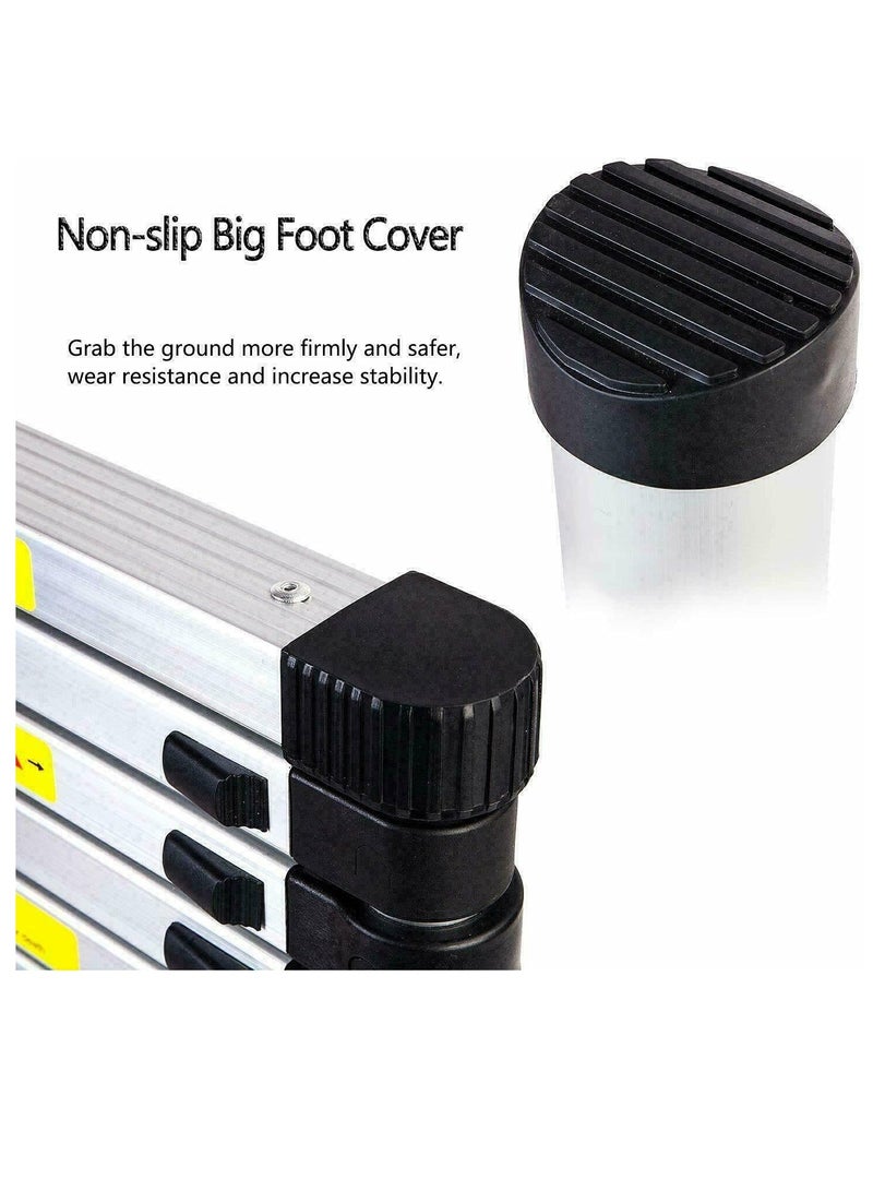 "سلم تلسكوبي 5 متر 16.5 قدم قابل للطي متعدد الاستخدامات سلم ألومنيوم تلسكوبي سلم قابل للتمديد سلم قابل للطي سلم داخلي وخارجي خفيف الوزن بسعة 330 رطل" - Image 3