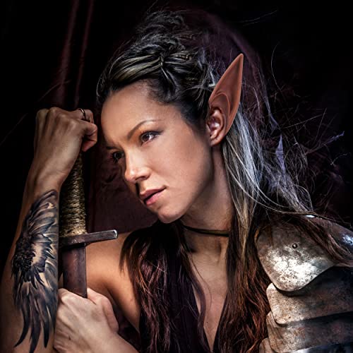 FRESHME Renaissance 2 Pairs Brown Pixie Elf Ears - Silicone Short and Long Fairy Ears Set Brown Skin for Women Cosplay Anime Vampire Elven Christmas Halloween Masqerade Costume Accessories - Image 4