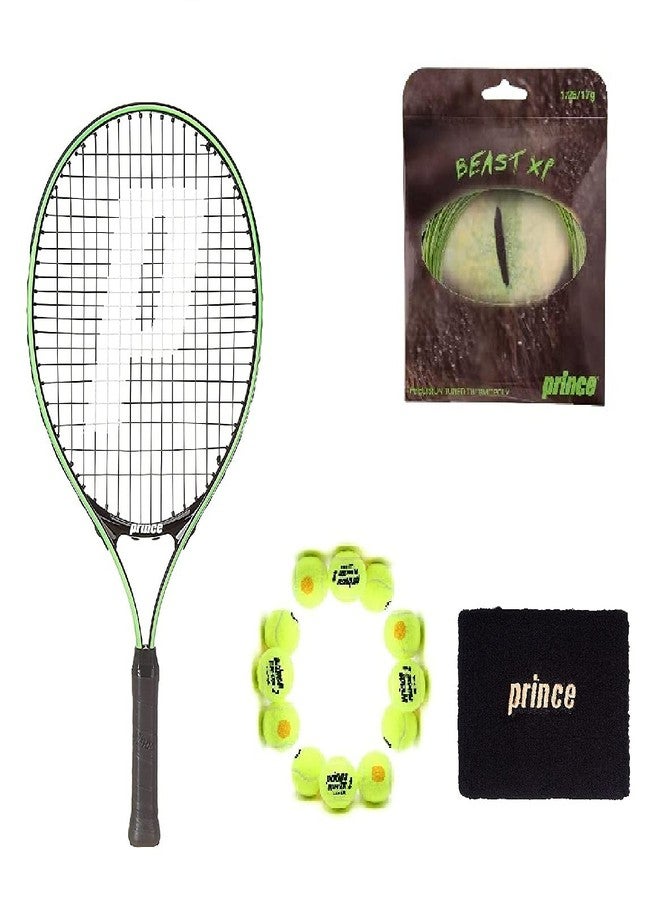 Prince Tour 23 Tennis Racket Aluminium With Stage 2 Orange Tennis Ball 1 Doz , String Beast Xp 15L And Wristband Bk/Gold - Image 1