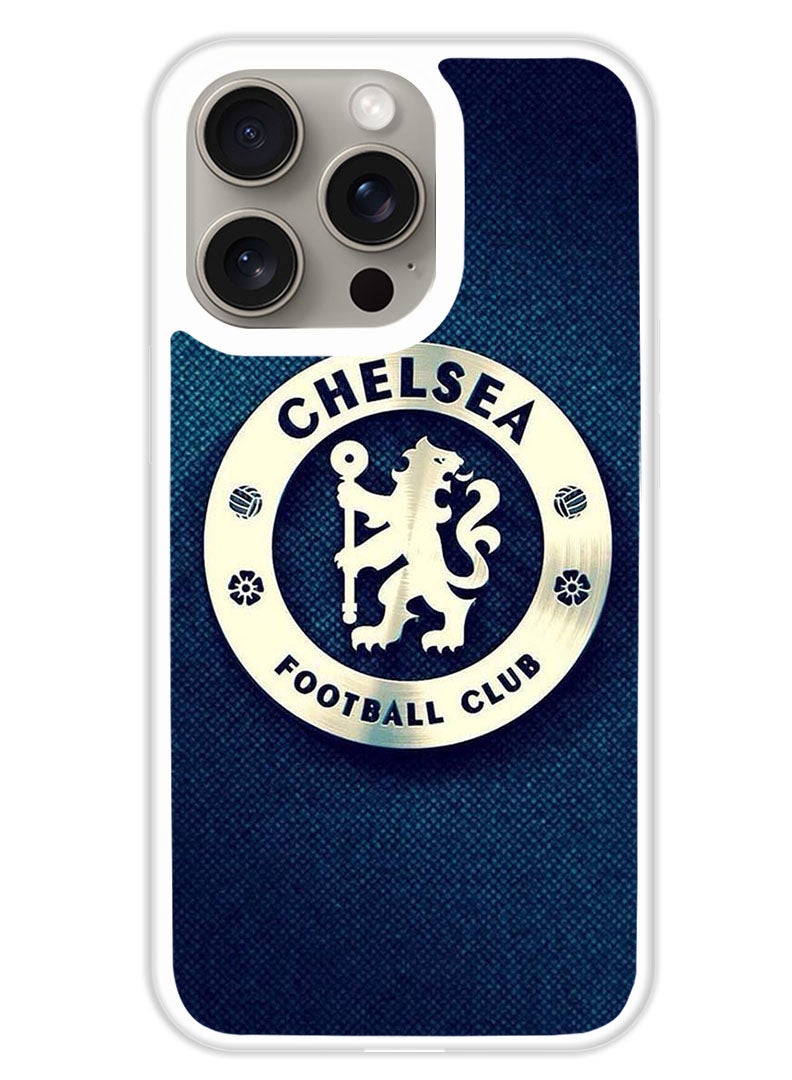 Theodor Protective Case Cover For APPLE IPHONE 15 Pro Chelsea Blue (White Bumper) - Image 1