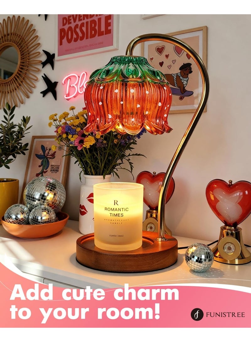 Bukela Strawberry Candle Warmer Lamp, Cute Candle Lamp with Timer & Dimmable, Birthday Gifts for Women Mom, House Warming Gift New Home, Lotus Wax Melt Warmer for Village Candles - Image 4