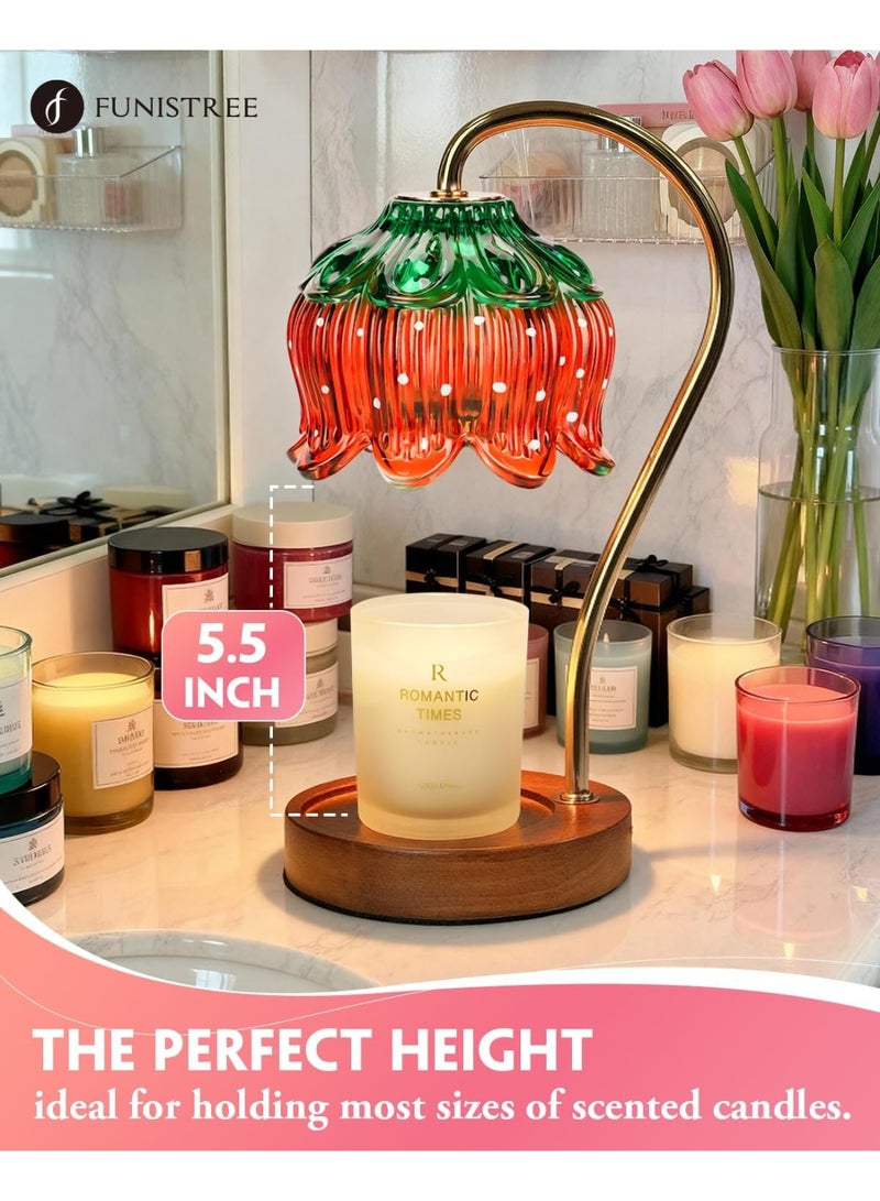 Bukela Strawberry Candle Warmer Lamp, Cute Candle Lamp with Timer & Dimmable, Birthday Gifts for Women Mom, House Warming Gift New Home, Lotus Wax Melt Warmer for Village Candles - Image 1