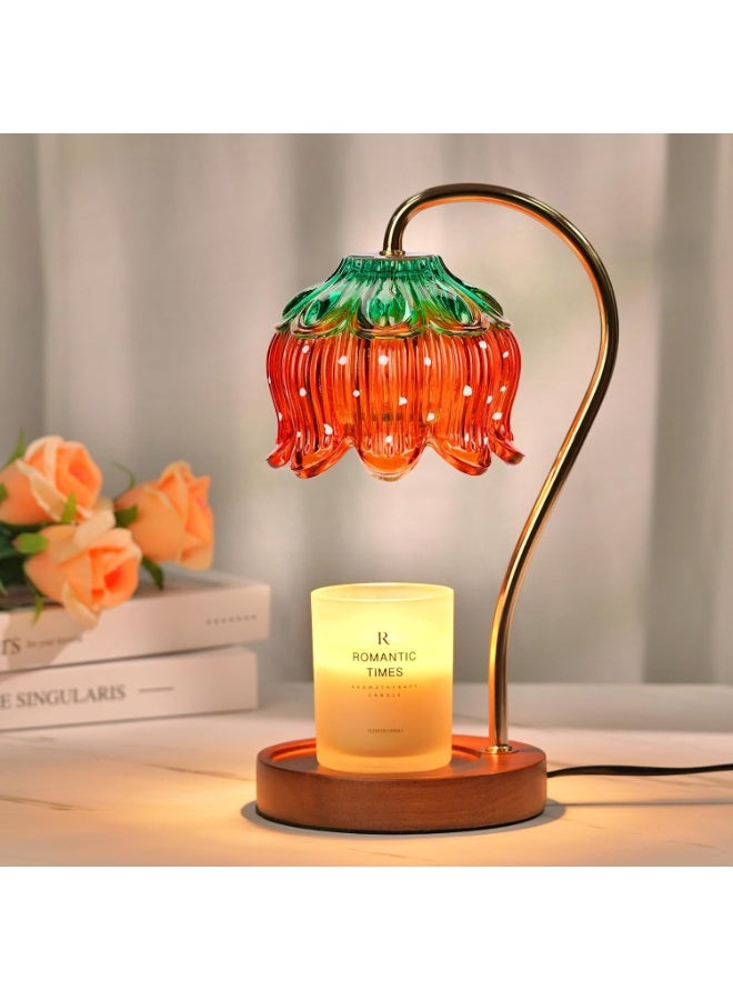Bukela Strawberry Candle Warmer Lamp, Cute Candle Lamp with Timer & Dimmable, Birthday Gifts for Women Mom, House Warming Gift New Home, Lotus Wax Melt Warmer for Village Candles - Image 2
