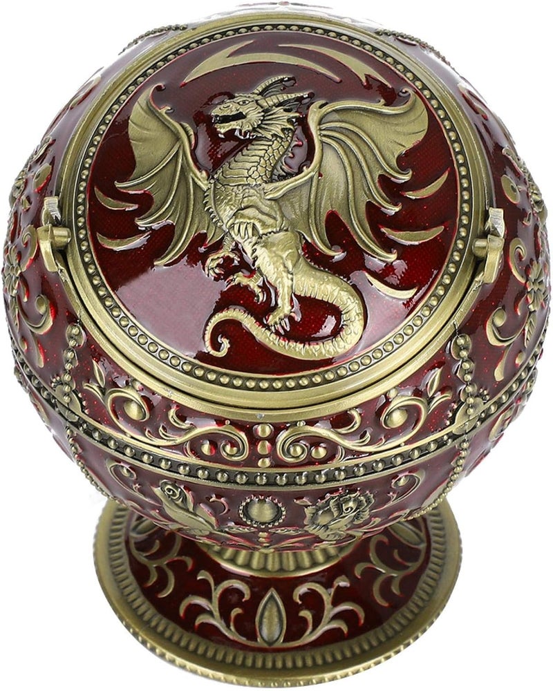 klarako Durable Dragon Pattern Ashtray, Vintage Ashtray, No Fading or Oxidation Wear?Resistant Possess Personalized Tellurion Shape for Club Home - Image 1