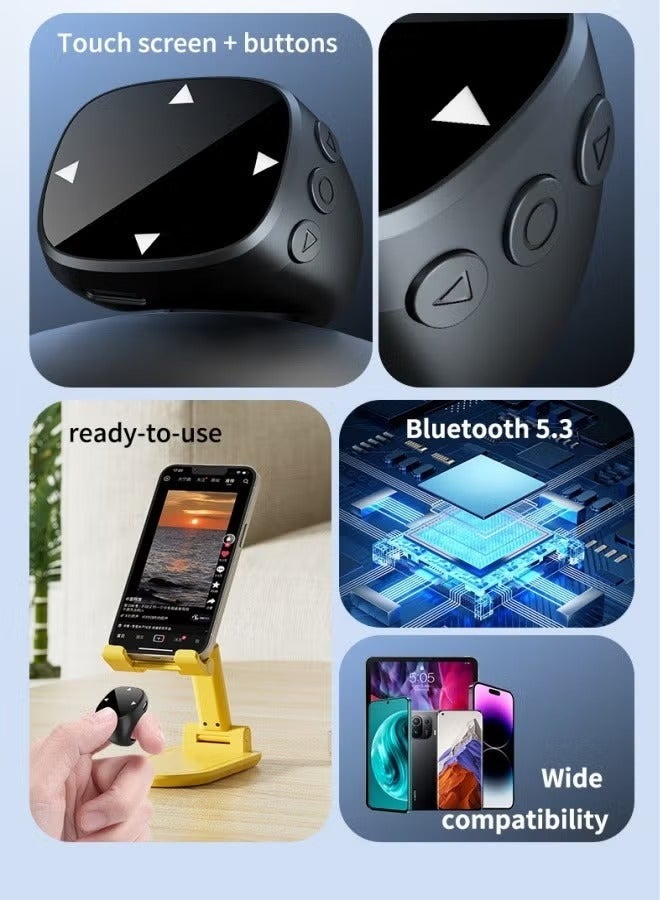  أورا سيليكت حلقة تحكم عن بعد بتقنية Bluetooth تعمل باللمس - حلقة TikTok للتمرير، ماوس هاتف يعمل باللمس، قارئ كتب إلكترونية مع ميزة الإعجاب التلقائي والتمرير البطيء، متوافق مع أجهزة iPhone وAndroid، مساعد البث المباشر والتقاط الصور الذاتية - Image 4