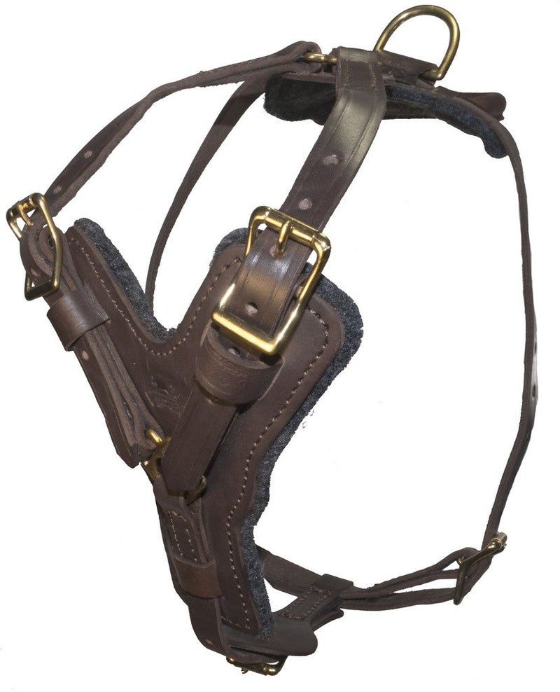 Viper Typhoon MultiFunction Leather Dog Pet Harness Black or Brown for Large Dogs Tracking Protection Police 2632 Brown