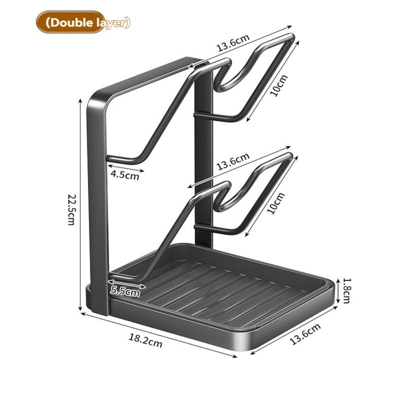 Pot Lid Rack Countertop Spatula Holder Kitchen Multifunctional Storage Rack Household Vertical Cutting Board Holder Drain Rack - Image 5