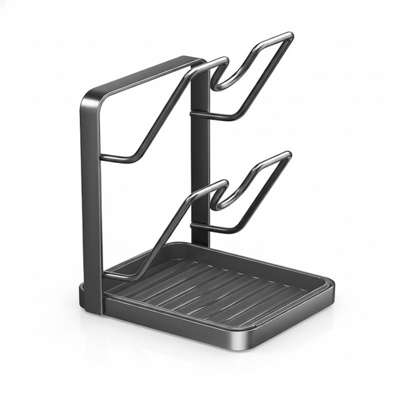 Pot Lid Rack Countertop Spatula Holder Kitchen Multifunctional Storage Rack Household Vertical Cutting Board Holder Drain Rack - Image 2