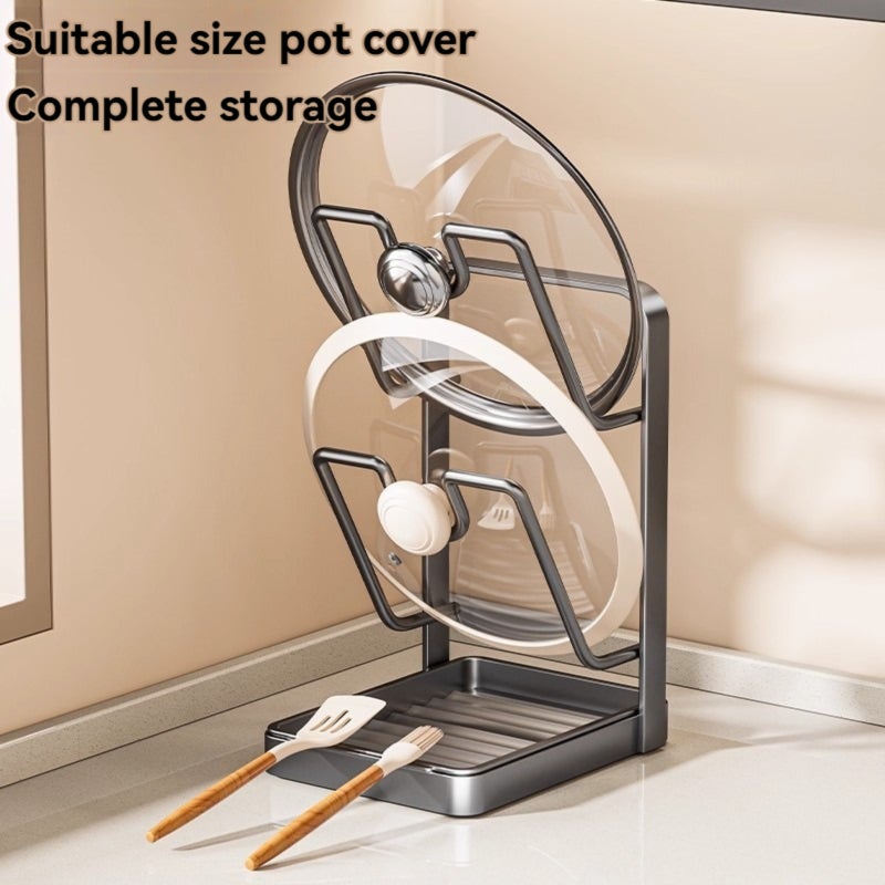 Pot Lid Rack Countertop Spatula Holder Kitchen Multifunctional Storage Rack Household Vertical Cutting Board Holder Drain Rack - Image 3