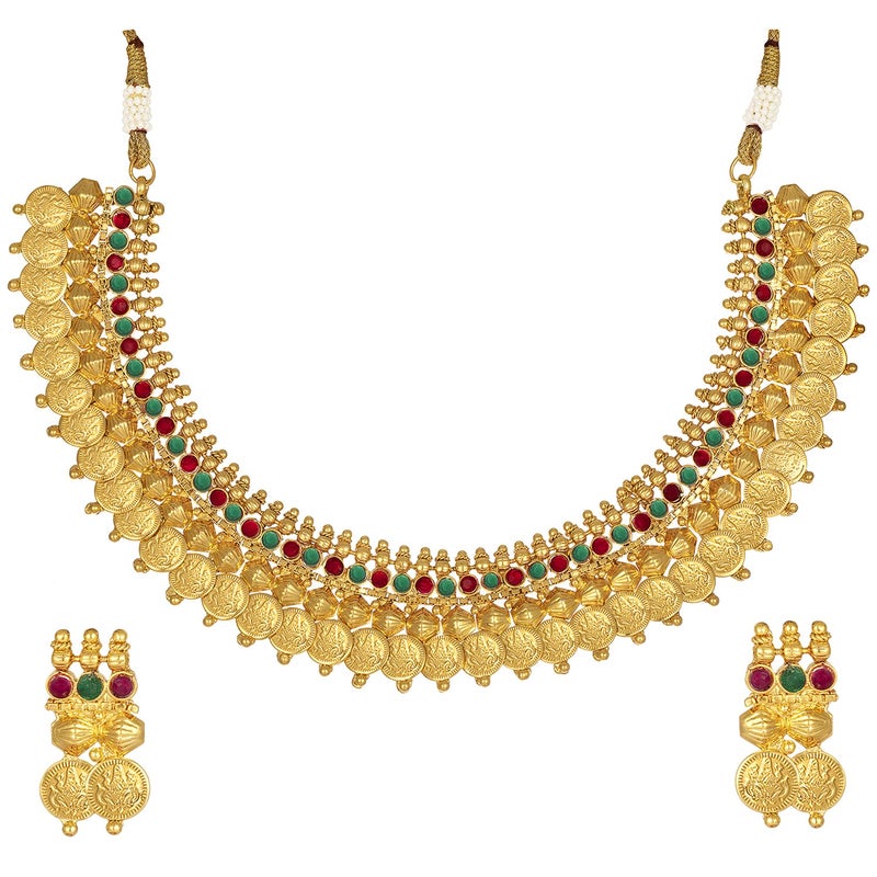 Aheli Indian Traditional Necklace Earrings Wedding Ethnic Fashion Jewelry Gift for Women - Image 2