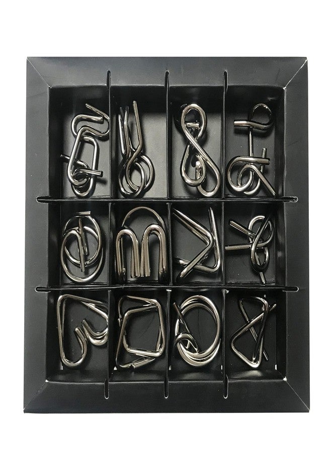Pluspicks Brain Teasers Metal Wire Puzzle Set of 6 IQ Mental Puzzle Toys for Gifts, Party Favors, Prizes, Disentanglement Puzzle Unlock Interlock Toys IQ Brain Teaser Challenges (12 Pieces) - Image 5