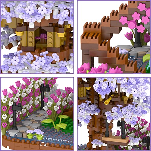 Vziimo Cherry Blossom Bonsai Tree Building Set, Flowers Tree House Model Sets for Adults, 2200Pcs Micro Bricks Collectible Creative Gifts for Adults Girls Boys 14+ - Image 2