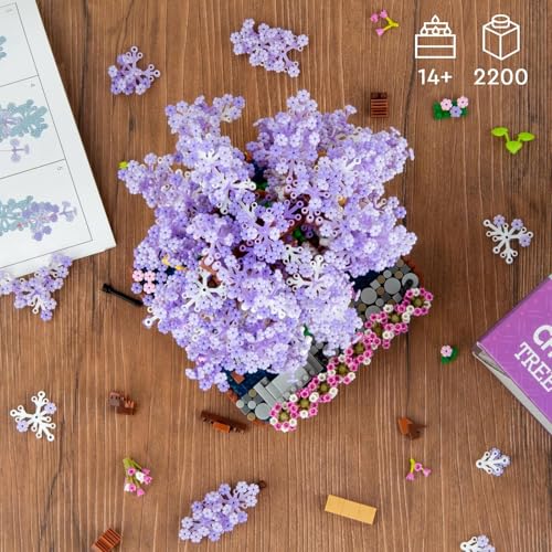 Vziimo Cherry Blossom Bonsai Tree Building Set, Flowers Tree House Model Sets for Adults, 2200Pcs Micro Bricks Collectible Creative Gifts for Adults Girls Boys 14+ - Image 4