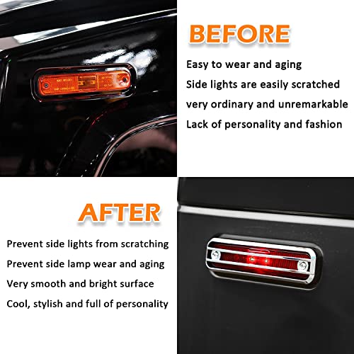USSKYBOY Chrome Plated Side Marker Guard Trim Protector Exterior Accessories for 2003-2009 Hummer H2 SUV SUT - Image 2