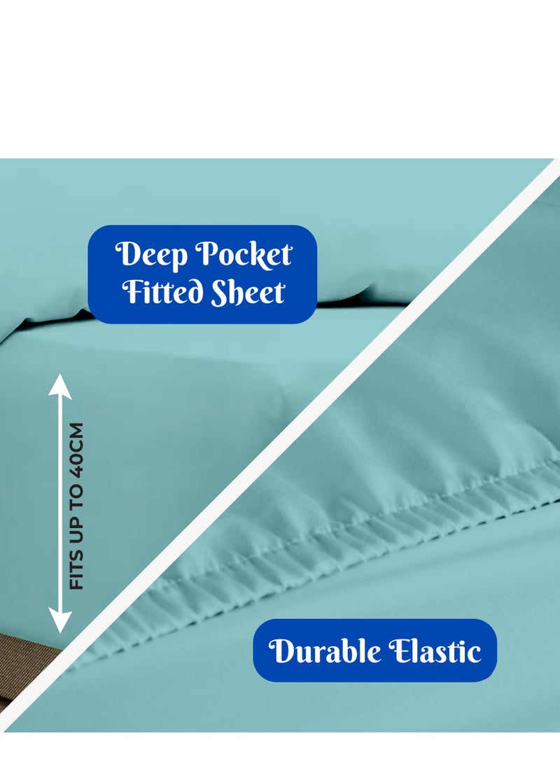 Infinitee Xclusives Premium Blue Twin Sheets Set - 1800 TC Series 3 Piece Bed Sheets - Soft Brushed Microfiber Fabric - 16 Inches Deep Pockets Sheets Wrinkle Free & Fade Resistant by Infinitee Xclusives  - Image 4