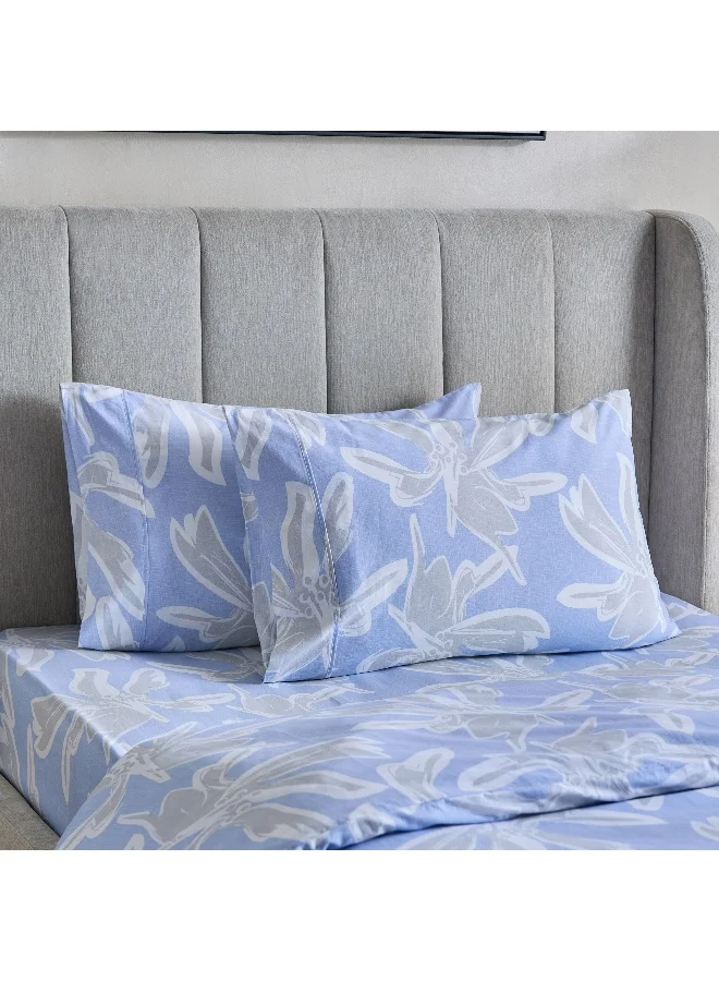 Home Box Malta Evelyn 3-Piece Printed Cotton Twin Duvet Cover Set - 150x220 cm