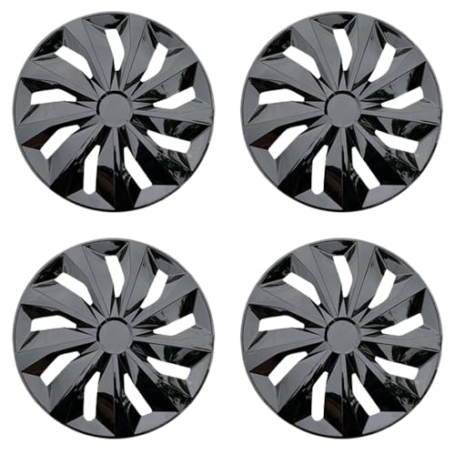Aiqiying Hubcaps Wheel Cover Replacement Size R14 Hub Cap Universal-Fit Steel Wheels Rims Cover ABS Tire Caps for Most Car Truck Sedan SUV -Set of 4（14-inch，Black） - Image 1