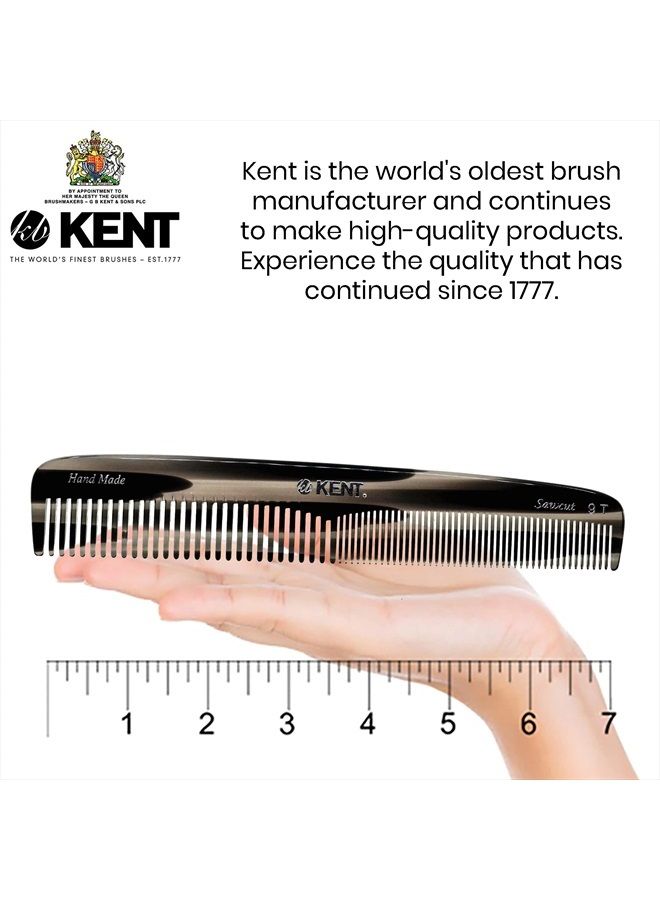 KENT مشط كينت 9T من الجرافيت بأسنان دقيقة وعريضة - مشط كبير مصنوع يدويًا ومشطب بالمنشار - مشط للشعر المبلل للنساء ومشط تصفيف متين للرجال مصنوع في إنجلترا - Image 2