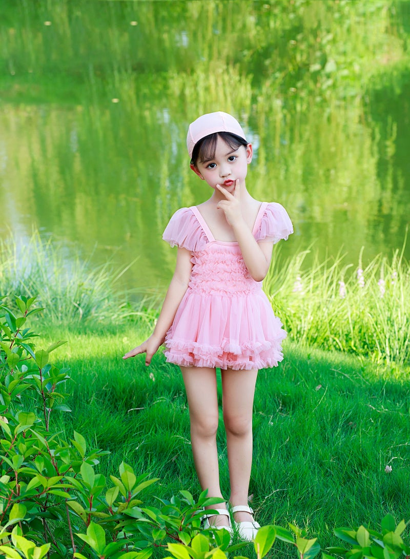 Loquat Summer children's swimsuit pants one-piece girl princess swimsuit foreign atmosphere  - Image 1
