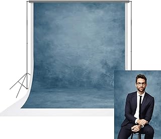 UrcTepics UrcTepics 5x7ft Pro Microfiber Abstract Blue Portrait Headshots Backdrop for Photography Blue Painted Canvas  - Image 1