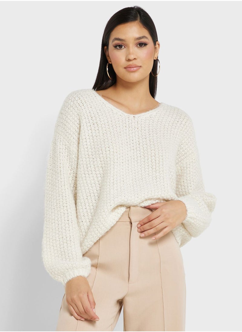 VERO MODA - V-Neck Knitted Sweater - Image 1
