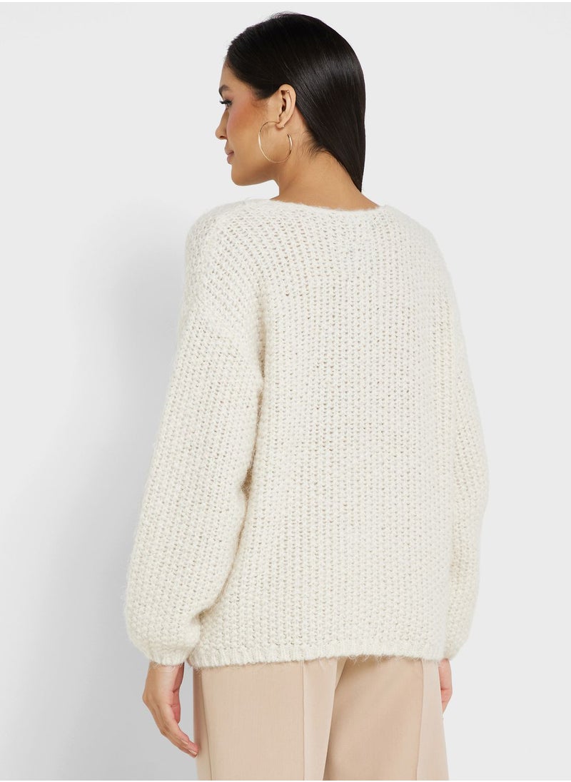 VERO MODA - V-Neck Knitted Sweater - Image 1