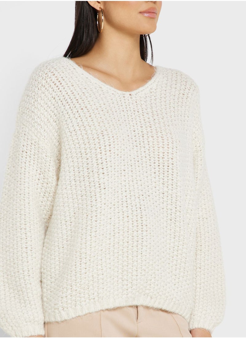 VERO MODA - V-Neck Knitted Sweater - Image 1