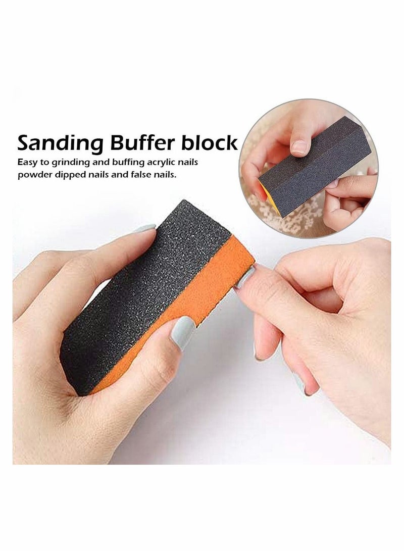 KASTWAVE 10Pack Nail Files and Buffers Super White Buffing Block Nail Buffer Blocks for Natural and Acrylic Nails Emery Board Files Medium Grit Nail Buffer Block Manicure Tools Kit Orange - Image 3